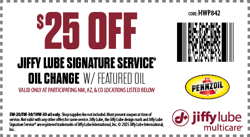 Jiffy Lube Oil Change Coupon